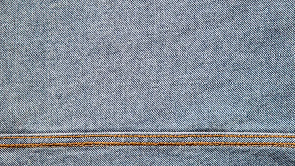 Textura Azul Jeans Denim Tecido Wath Costura Fundo — Fotografia de Stock