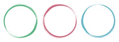 Beyaz arkaplan üzerine renkli afişler boyanmış vektör fırçası