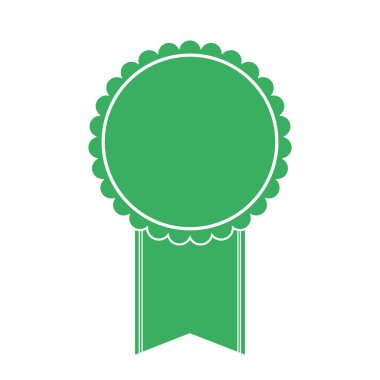 vector illustration of green colored award ribbon banner on white background