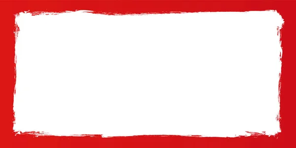 Red Colored Vector Illustartion Brush Painted Banner Frames White Background — Stockvektor
