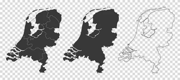 Hollanda Nın Haritasından Oluşan Bir Set Vektör Çizimleri — Stok Vektör