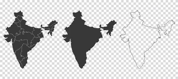 Zestaw Map Indii Ilustracje Wektorowe — Wektor stockowy