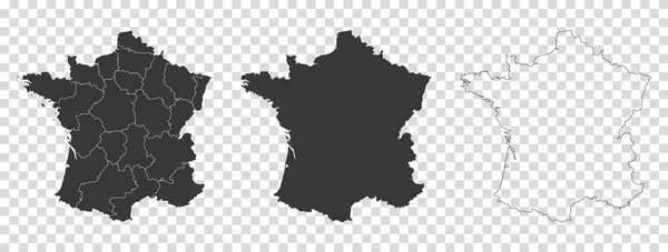 Fransa Nın Haritasından Oluşan Bir Set Vektör Çizimleri — Stok Vektör