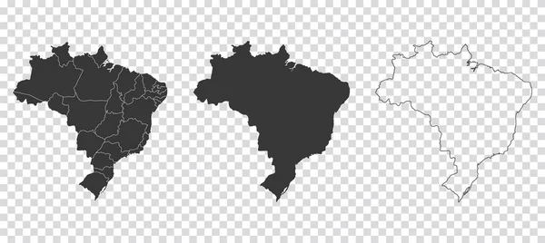Brezilya Nın Haritasından Oluşan Bir Set Vektör Çizimleri — Stok Vektör