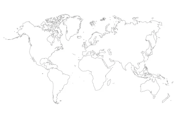 Illusion Vectorielle Contour Carte Monde Couleur Grise Sur Fond Blanc — Image vectorielle