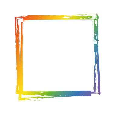 beyaz arkaplanda gökkuşağı renkli vektör fırçası boyalı pankart