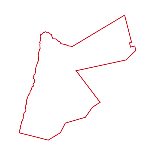 Векторная Иллюстрация Карты Иордании Красного Цвета — стоковый вектор