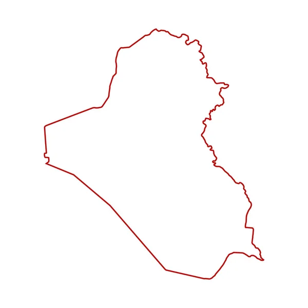 Illustrazione Vettoriale Della Mappa Contorno Colorata Rossa Dell Iraq — Vettoriale Stock