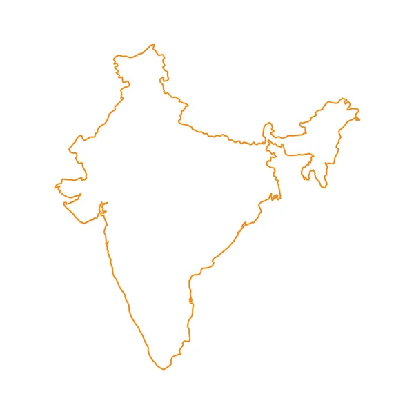 Векторная Иллюстрация Оранжевого Цвета Карты Индии — стоковый вектор