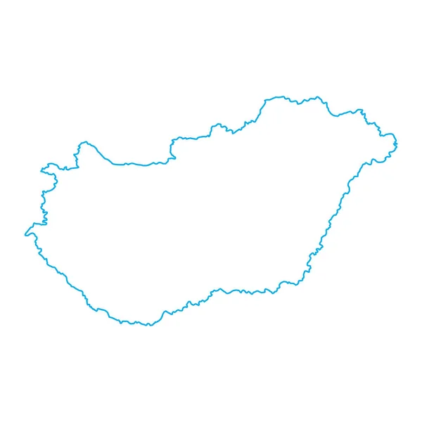 Magyarország Kék Színű Körvonalas Térképének Vektoros Illusztrációja — Stock Vector