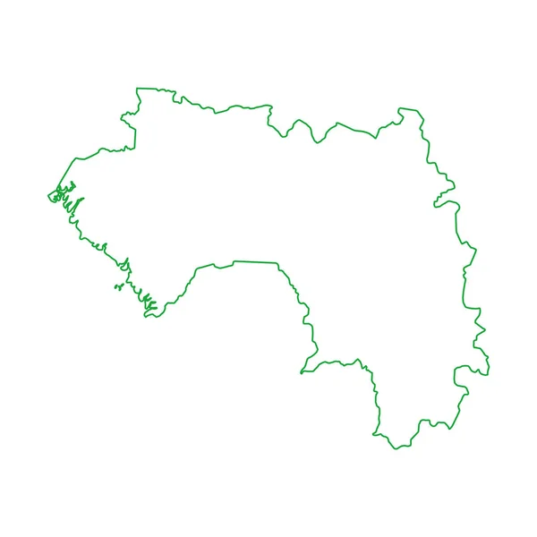 Vektor Illusztráció Zöld Színű Körvonaltérkép Guinea — Stock Vector