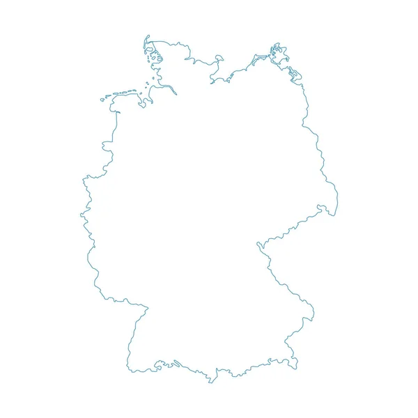 Vector Illustration Blue Colored Outline Map Germany — Stock Vector