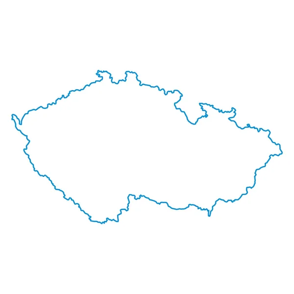 Vektorillustration Der Blau Eingefärbten Umrisskarte Der Tschechischen Republik — Stockvektor