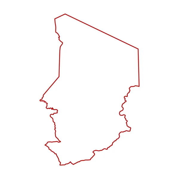 Векторная Иллюстрация Красного Цвета Карты Чада — стоковый вектор