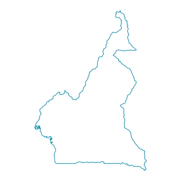カメルーンの青い色のアウトライン地図のベクトル図 — ストックベクタ