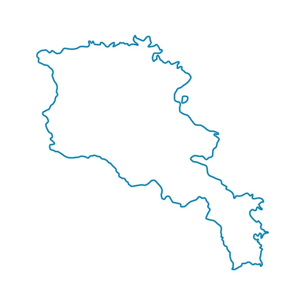 Vektorillustration Der Blau Eingefärbten Umrisskarte Von Armenien — Stockvektor