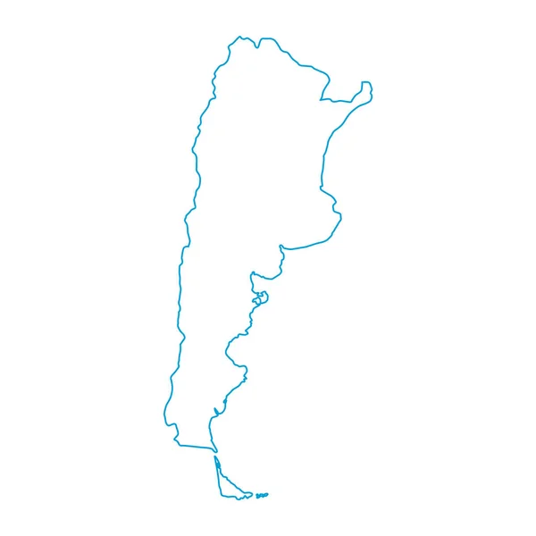 Vektorillustration Der Blau Eingefärbten Umrisskarte Von Argentinien — Stockvektor