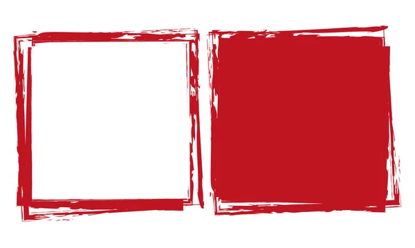 Rot Gefärbte Vektorpinsel Gemaltes Banner Auf Weißem Hintergrund — Stockvektor