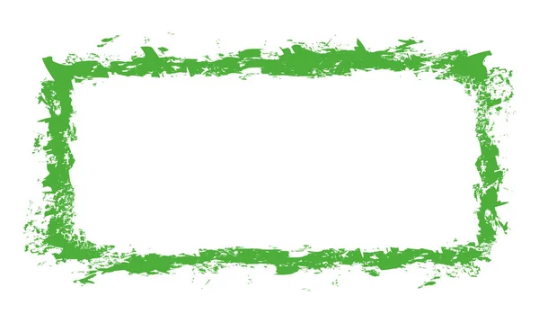Grün Gefärbte Vektorpinsel Gemaltes Banner Auf Weißem Hintergrund — Stockvektor