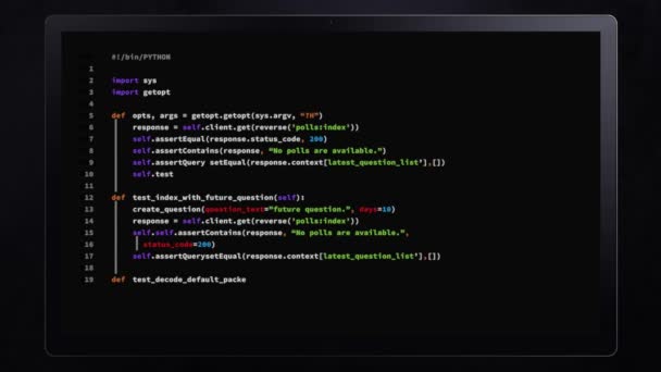 Generic Python Script Building Tablet Screen — Stock Video