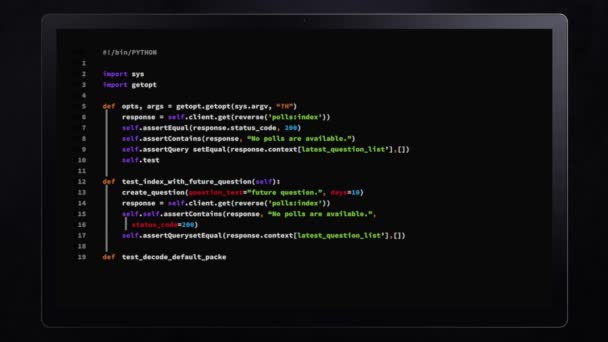 Genéricos Python Script Building Tablet Screen — Vídeo de Stock