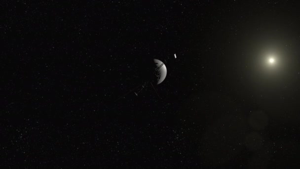 航海家号飞船接近木星Nasa 40年的探索太阳系和更远的任务 根据原始原理图和照片精确制作3D模型 — 图库视频影像