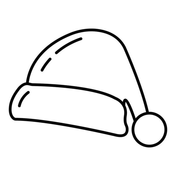 Концепция Рождественская Шляпа Иконка Очертания Стиля Счастливого Нового Года Веселого — стоковый вектор