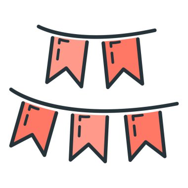 Mutlu yıllar, mutlu noeller dekorasyon ikonu, karikatür xmas etiketli kış zamanı düz vektör çizimi, beyaz üzerinde izole edilmiş sembol.