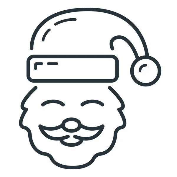 Concepto Feliz Año Nuevo Feliz Navidad Santa Claus Icono Cara — Vector de stock