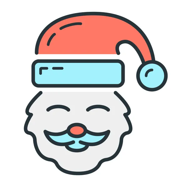 Concepto Feliz Año Nuevo Feliz Navidad Santa Claus Icono Cara — Archivo Imágenes Vectoriales