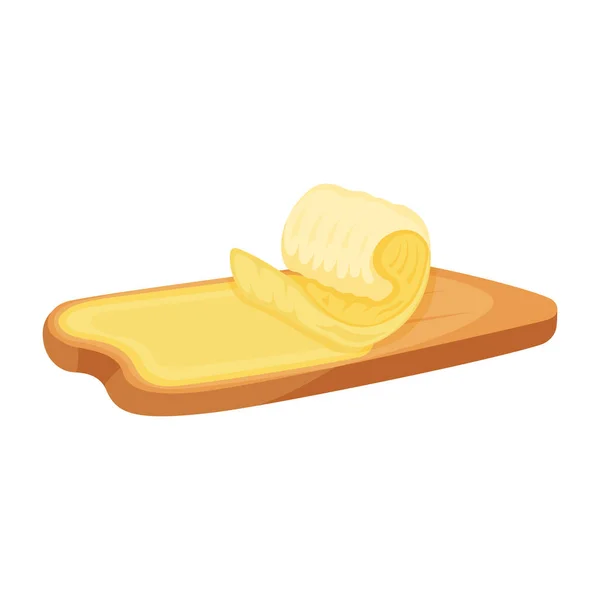 Bread Butter Margarine Milk Product Natural Ingredient Icon Concept Cartoon — Wektor stockowy