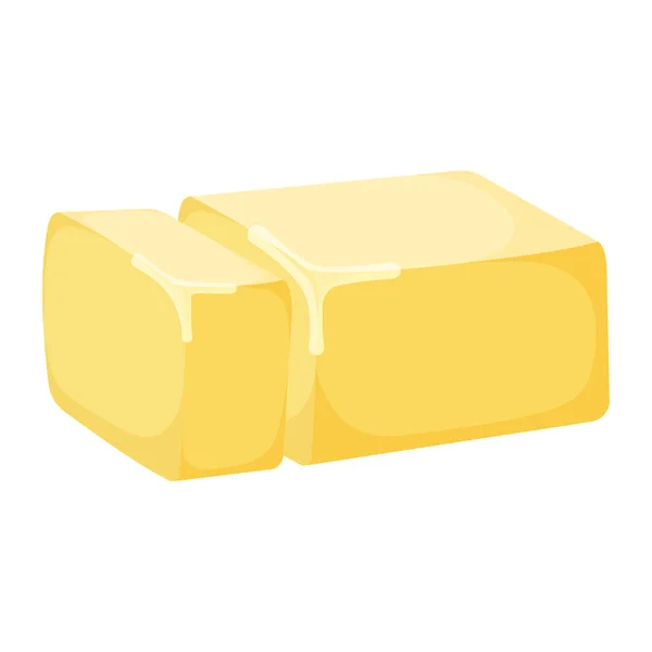 ミルク製品天然成分バターやマーガリンアイコン コンセプト漫画有機乳製品朝食フードベクトルイラスト 白に隔離された 高カロリークリーム脂肪製品 — ストックベクタ