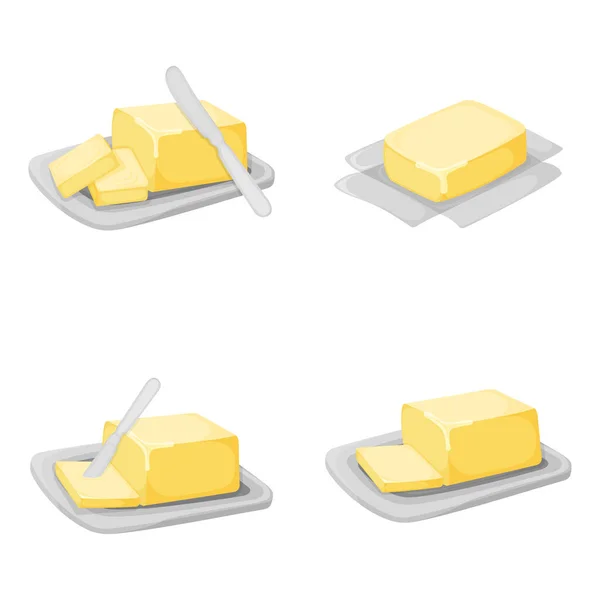 Milk Product Natural Ingredient Butter Margarine Icon Concept Cartoon Organic — Stock vektor