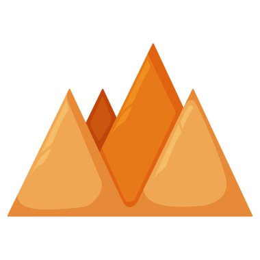 Çizgi film dağ ikonu, vektör illüstrasyon tepesi, beyaz üzerine izole edilmiş. Organik doğal manzara, dağ manzarası.