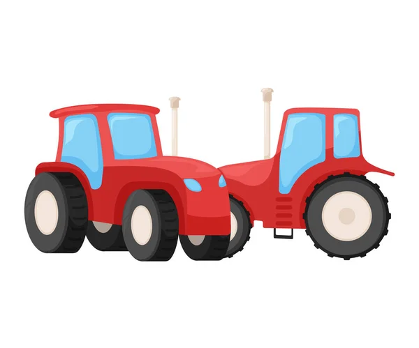 Konzeptlandwirtschaft Traktor Ernte Getreide Symbol Moderne Landwirtschaftliche Technik Cartoon Vektor — Stockvektor