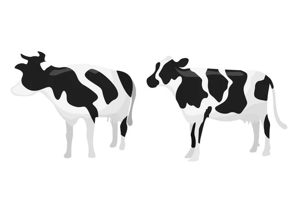 Icono Dibujos Animados Concepto Ganado Agricultura Granja Cría Vaca Vector — Archivo Imágenes Vectoriales