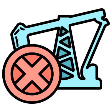 Varil yağı endüstrisini durdurun, dünya petrol kirliliğini petrol konsepti ikonu, yeşil eko dünya karikatür düz vektör çizimi, siyah üzerine izole. Çevre dostu alternatif enerji kaynağı.