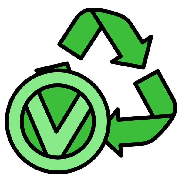 Eco Friendly Alternative Energy Source Waste Recycling Icon Concept Green — Stock Vector