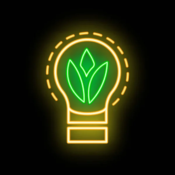 Miljövänlig Alternativ Energikälla Och Avfall Återvinning Ikon Koncept Grön Eko — Stock vektor