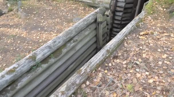 Os bosques no bunker de fortificação da linha Salpa debaixo do chão — Vídeo de Stock