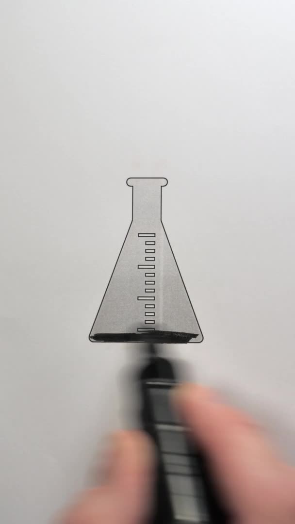 The black pen as indicator of the beaker progress bar — Stock Video