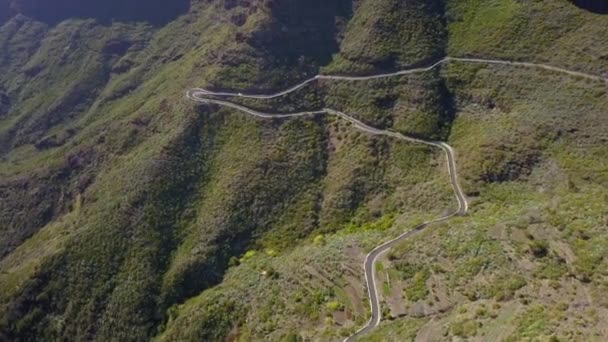 西班牙特内里费岛陡峭的蛇路 — 图库视频影像