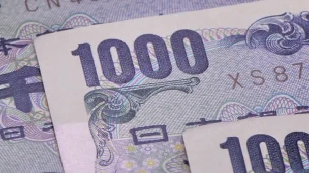 Closer look of the 1000 Japanese yen money.close-up.4K UHD — Stockvideo