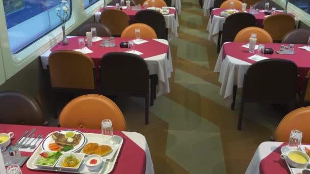 Un chariot restaurant dans le musée ferroviaire à Nagoya Japon. — Video