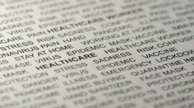 Üzerinde siyah kavramsal kelimeler olan beyaz kağıt..