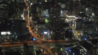 Japonya 'daki Nagoya şehrinin yüksek açılı görüntüsü.