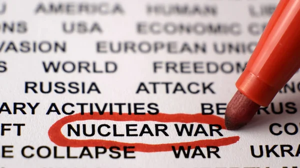 Putin ameaçando com o conceito de guerra nuclear. Sanções.Atividades militares.Crise Fotografia De Stock
