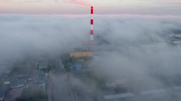 A tall chimney from the boiler house in Tallinn Estonia — стоковое видео