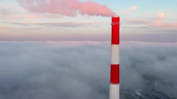 Ένας πολύ ψηλός πύργος καμινάδας στο Ταλίν της Εσθονίας — Αρχείο Βίντεο