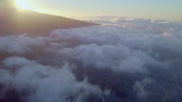 Sun Shining Sky Volcano Teide Tenerife Spain Sea Clouds Geology — Stockvideo
